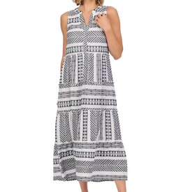 Mudpie Burke Jacquard Midi Dress Bk-M