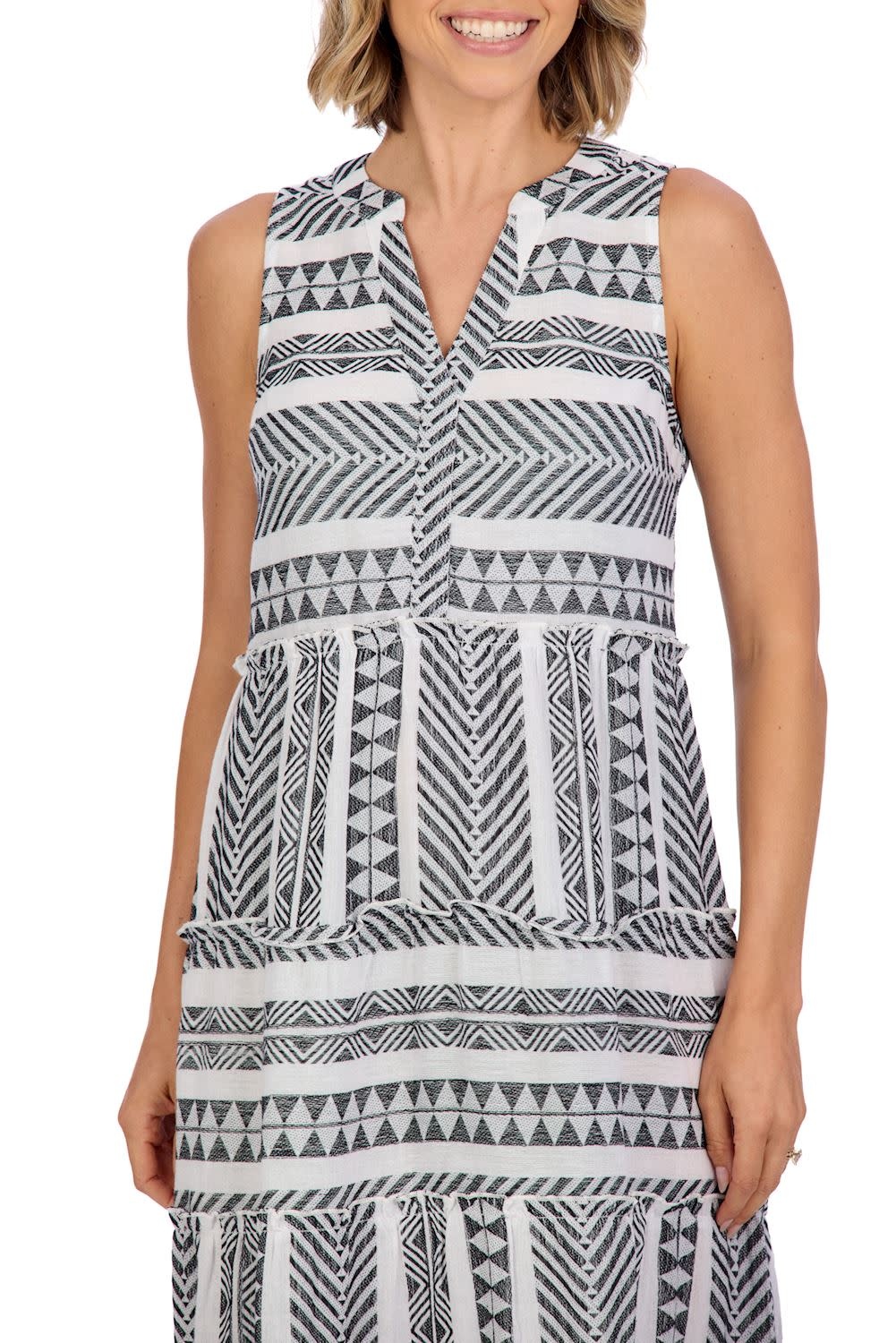 Mudpie Burke Jacquard Midi Dress Bk-M