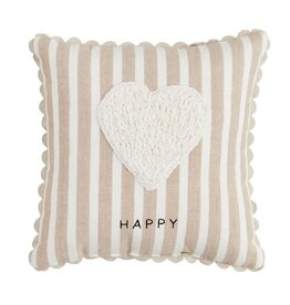 Mudpie Heart Happy Crochet Mini Pillow