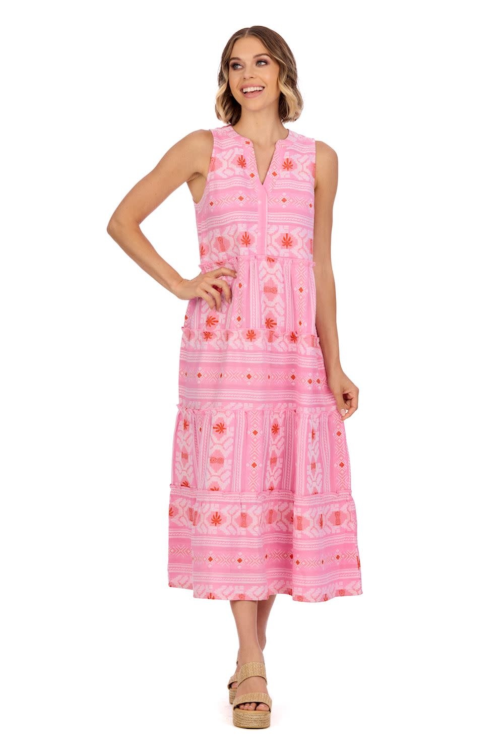 Mudpie Burke Jacquard Midi Dress Pk-L