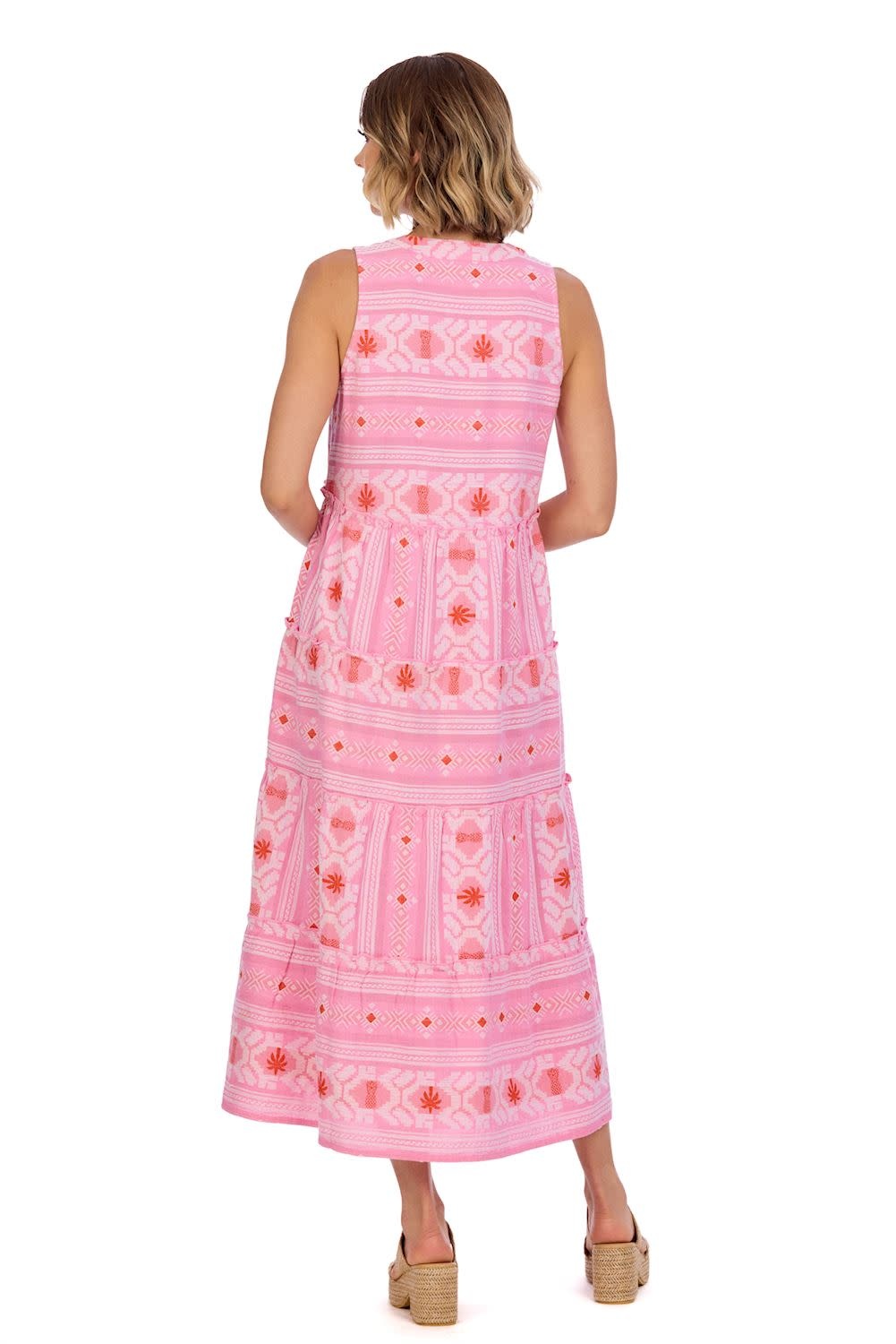 Mudpie Burke Jacquard Midi Dress Pk-L