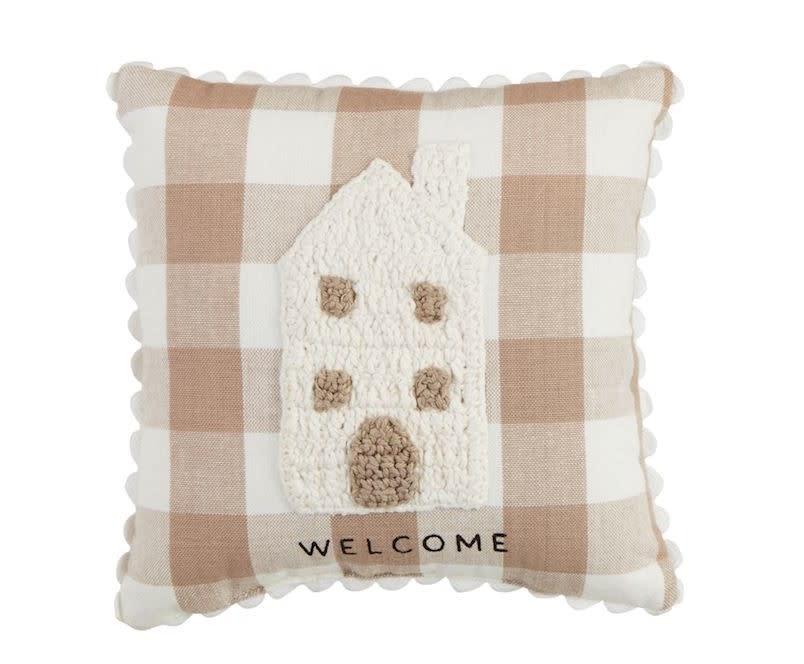 Mudpie House Happy Crochet Mini Pillow