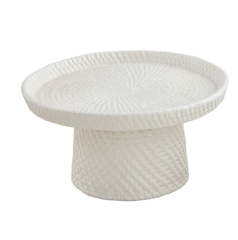 Mudpie Large Woven Stoneware Pedestal Server
