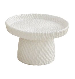 Mudpie Small Woven Stoneware Pedestal Server