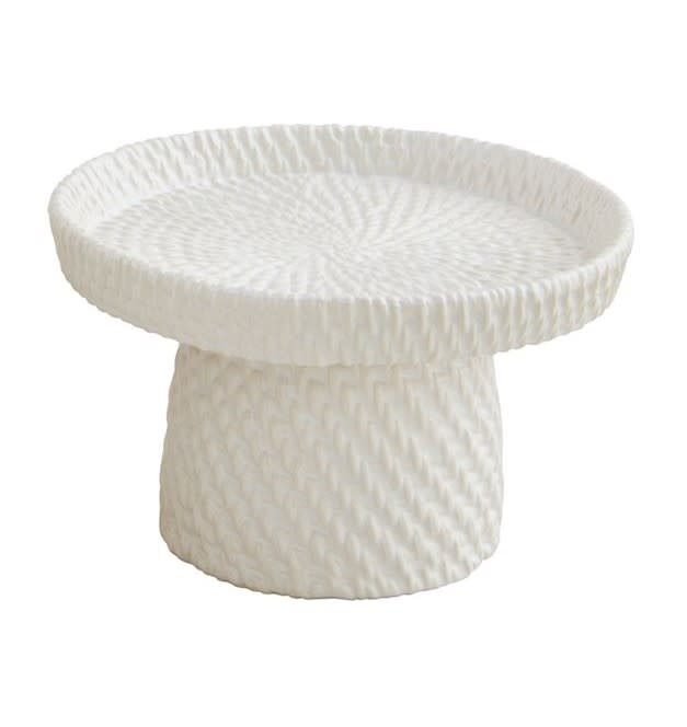 Mudpie Small Woven Stoneware Pedestal Server
