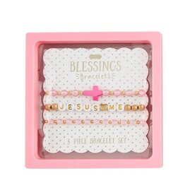Mudpie Pink Religious Beaded Bracelets