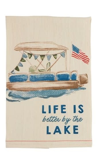Mudpie Life Is Better Lake Watercolor Towel