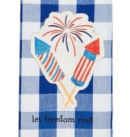 Mudpie Firework Americana Canvas Patch Towel