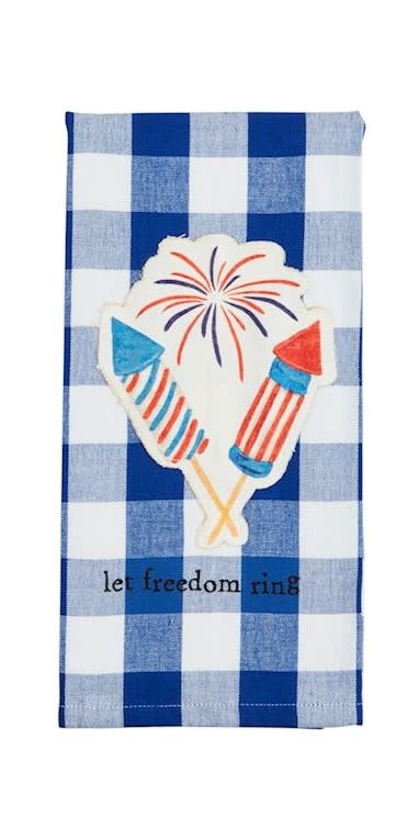 Mudpie Firework Americana Canvas Patch Towel