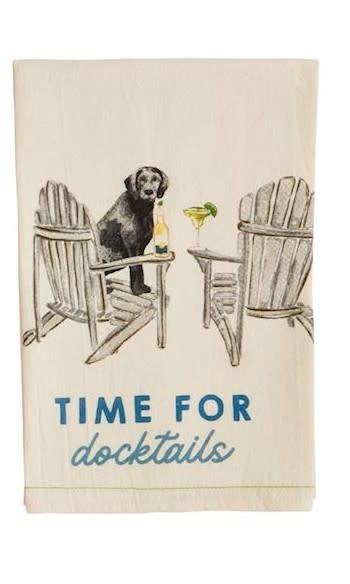 Mudpie Docktails Lake Watercolor Towel