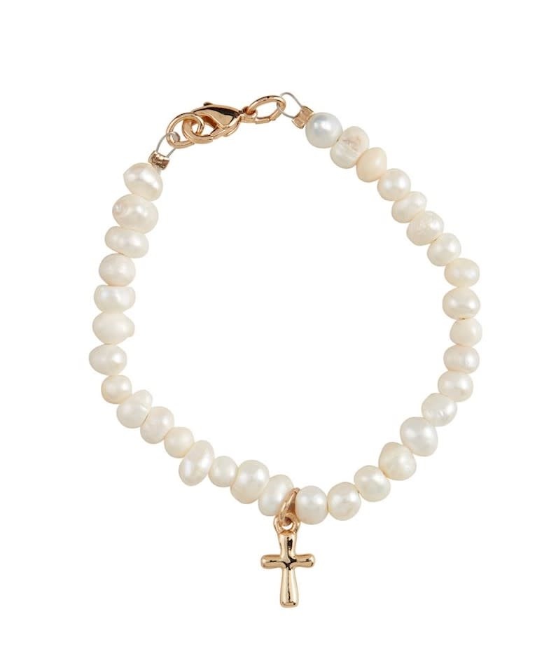 Mudpie Gold Boxed Cross Bracelet