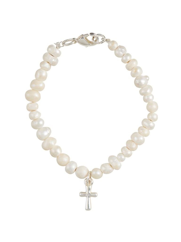 Mudpie Silver Boxed Cross Bracelet