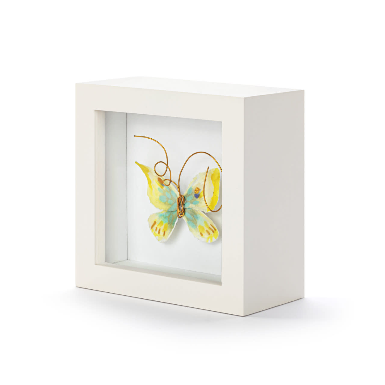 Elisabeth Hays Endlessly Hopeful Yellow Green Butterfly Shadow Box