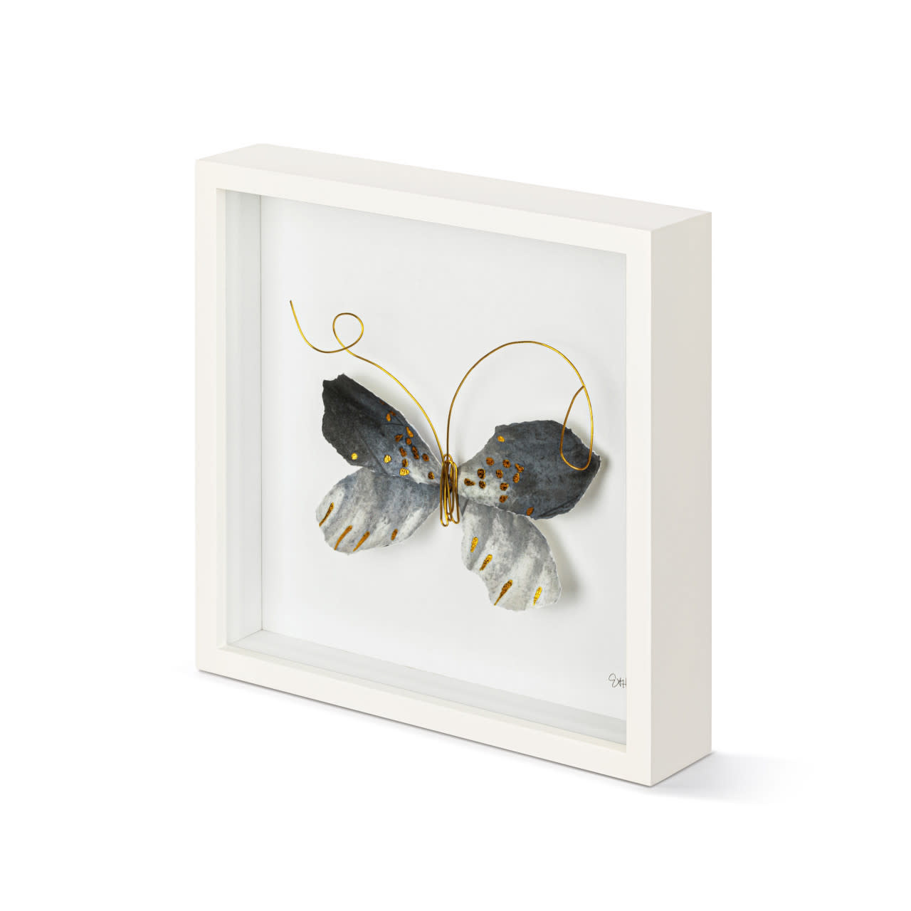 Elisabeth Hays Black & Gold Butterfly Wall Art 10"sq