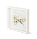 Elisabeth Hays White & Gold Butterfly Wall Art 10"sq