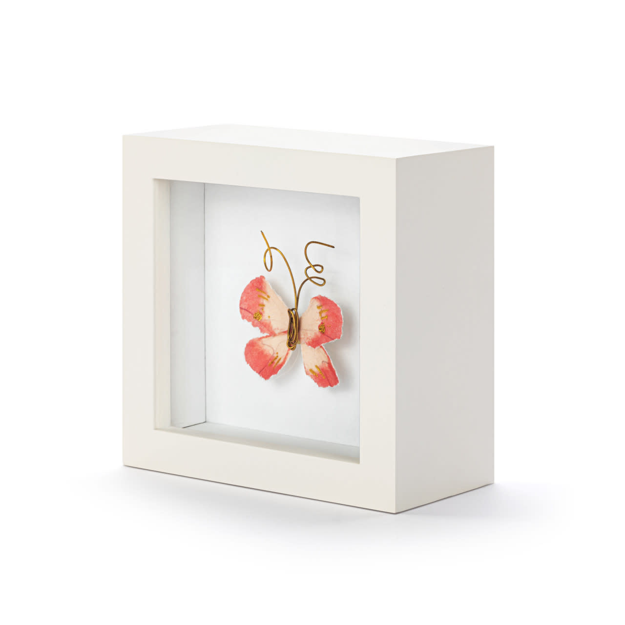 Elisabeth Hays Loved So Much Coral Butterfly Shadow Box