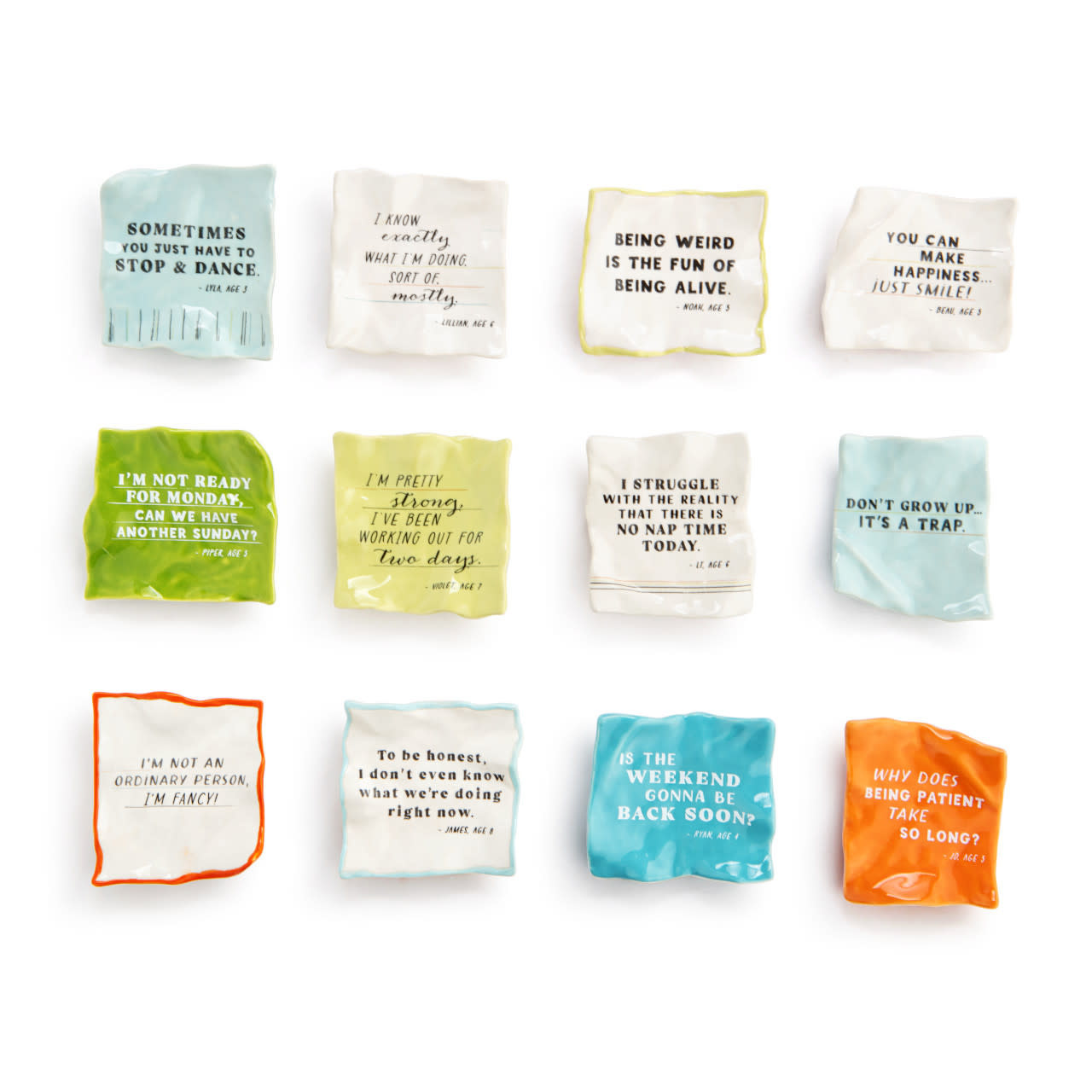 Demdaco LFST Notepaper Ceramic Magnets - 12 Asst