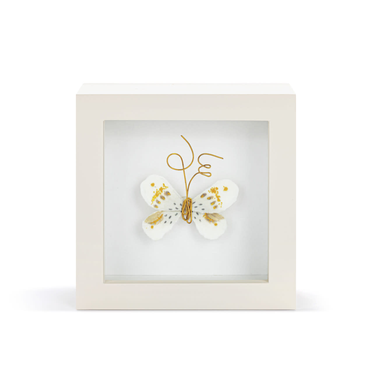 Elisabeth Hays Love From Above White Gold Butterfly Shadow Box