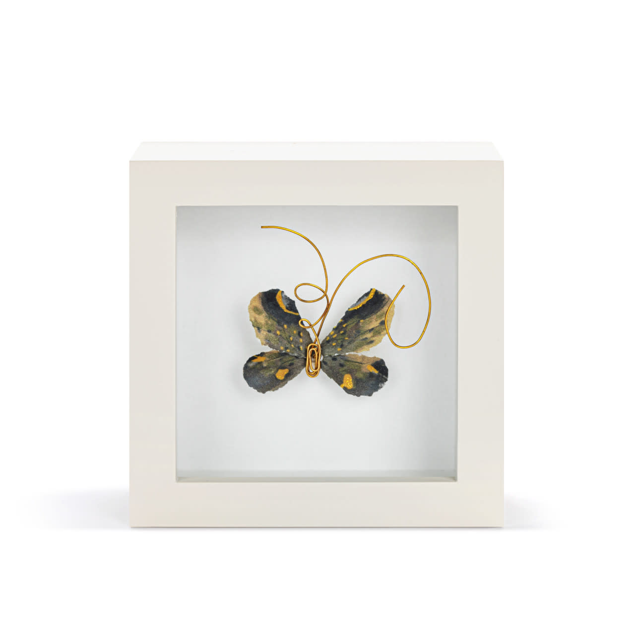Elisabeth Hays Heart of Gold Black Gold Butterfly Shadow Box