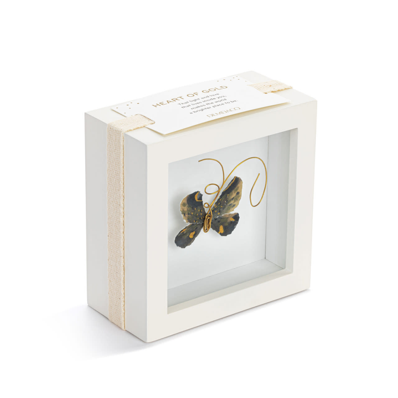 Elisabeth Hays Heart of Gold Black Gold Butterfly Shadow Box