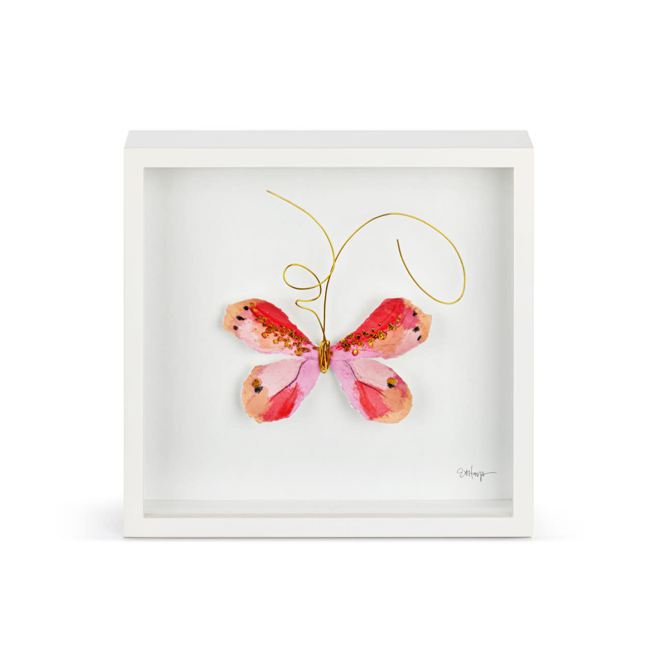 Elisabeth Hays Pink Butterfly Wall Art 10"sq