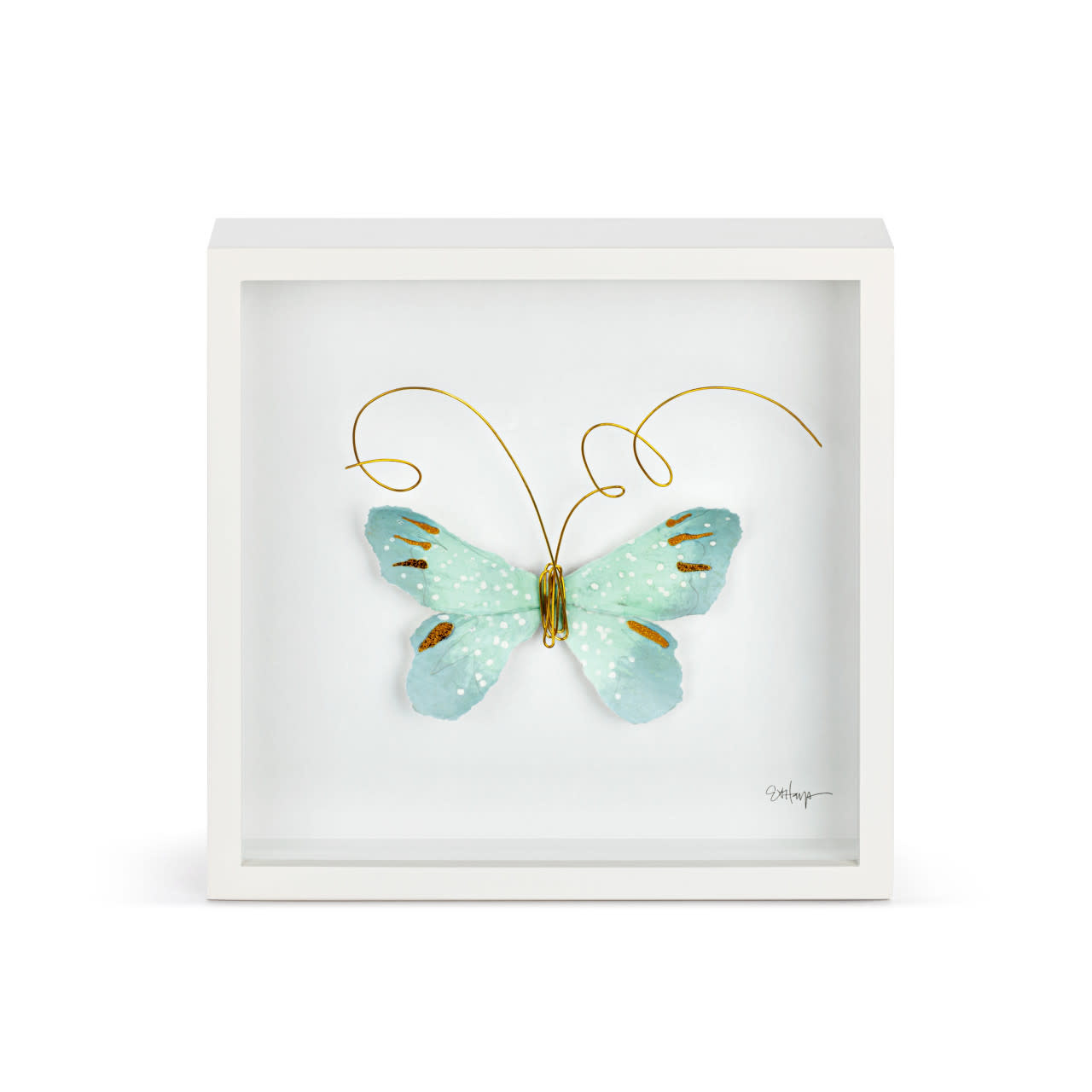 Elisabeth Hays Light Blue Butterfly Wall Art 10"sq