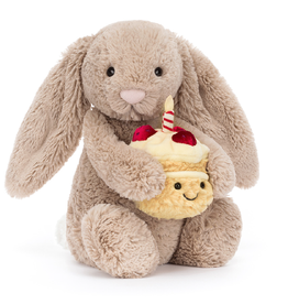Jellycat Bashful Beige Bunny 'Birthday'