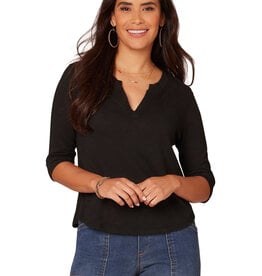 Democracy Black Shirt Tail Hem Knit Top