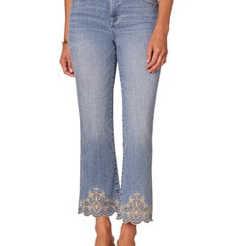 Democracy Light Blue Artisanal 27/17.5” “AB”Solution High Rise Cropped Itty Bitty Flare