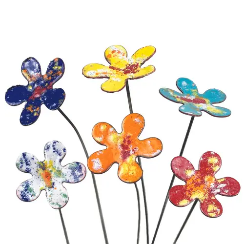 FLEURISH Small Copper Enameled Flower Stem (various colors)