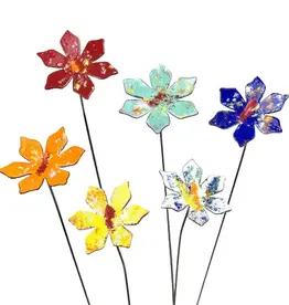 FLEURISH Medium Copper Enameled Flower Stem (various colors)