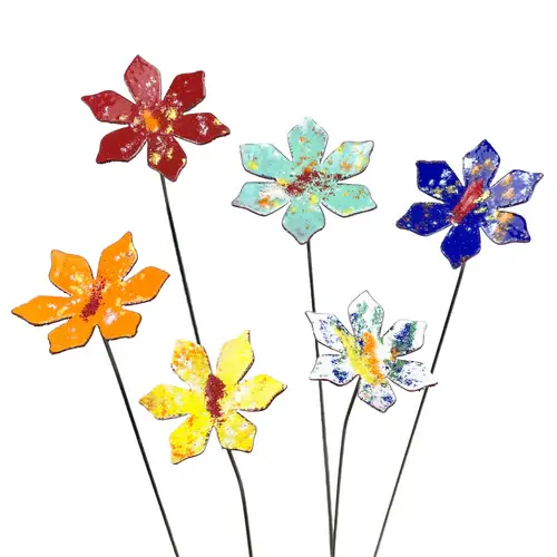 FLEURISH Medium Copper Enameled Flower Stem (various colors)