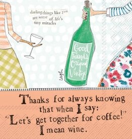 Curly Girl Paper Cocktail Napkins 20 Ct Curly Girl Coffee and Wine