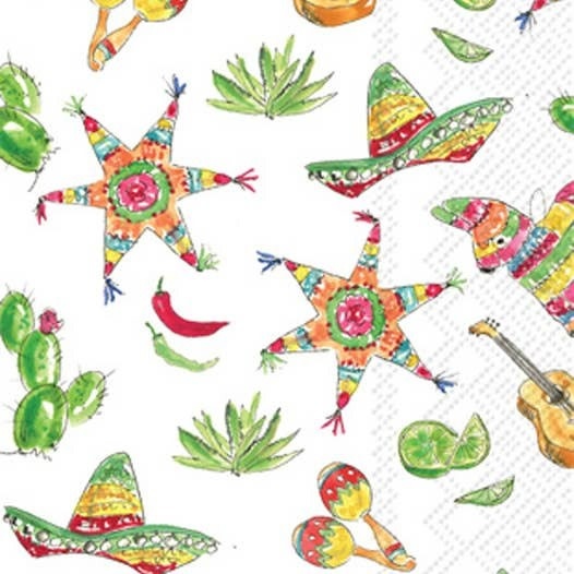 Boston International Paper Guest Towels 16 Count Fiesta Pattern Hostess Napkins