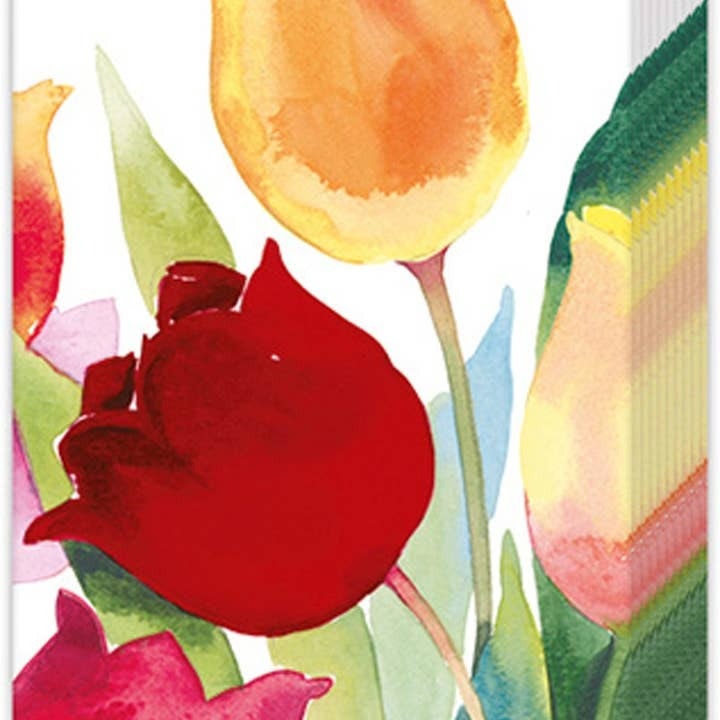 Boston International Powerful Tulips Pocket Tissues Pack of 10