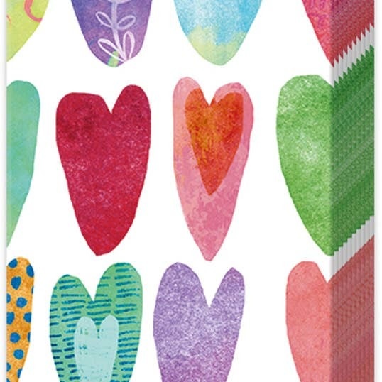 Boston International Rainbow Hearts Pocket Tissues Pack of 10