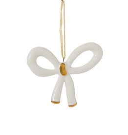 FLEURISH White Luella Bow Ornament 4.5"x 0.5"x 3.5"