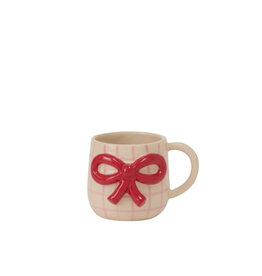 FLEURISH Red Bow Mug 5"x 4"x 3.5"