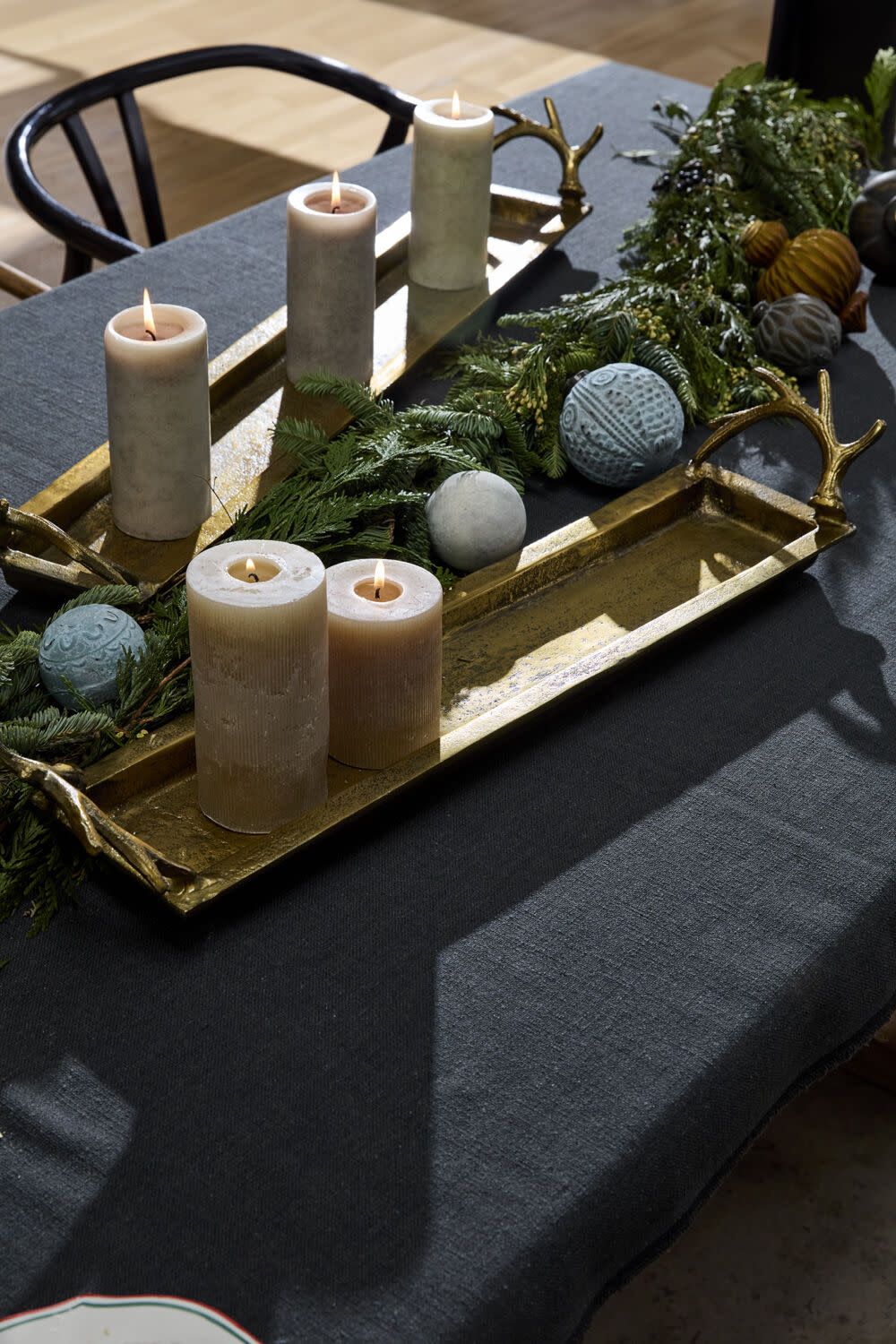 FLEURISH Found Antler Tray 27"x 5.75"x 4.75"