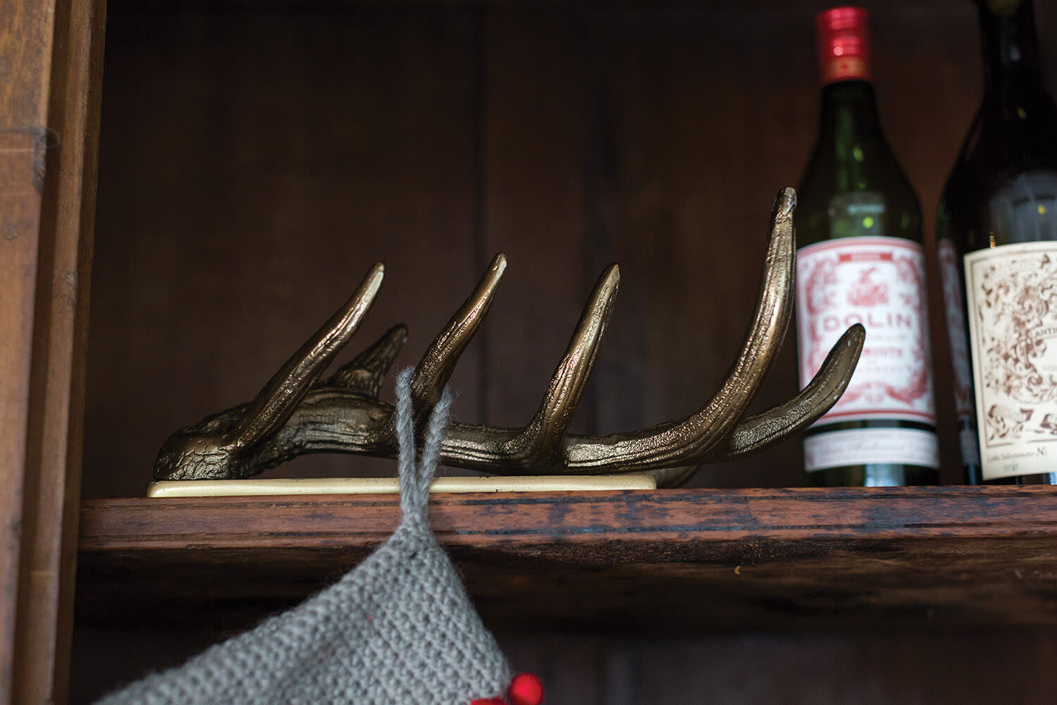FLEURISH Antler Stocking Holder Choice of 2 Styles- 13"x 9"x 4.75"each