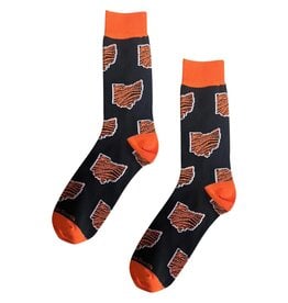 Barrel Down South Cincy Cincinnati Ohio OH State Shape Bengal Stripe Socks