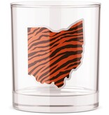 Barrel Down South Cincy OH Stripe Shape Bourbon Whiskey Rocks Glass