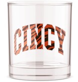 Barrel Down South Cincy OH Stripe Word Bourbon Whiskey Rocks Glass