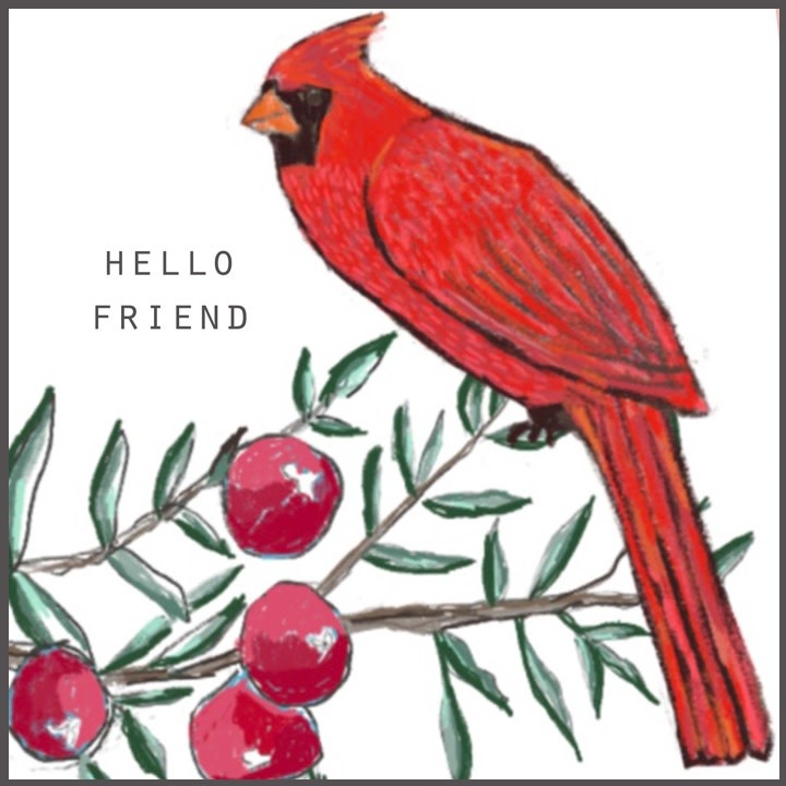 Blueberry Road Cards + Gifts Mini Cardinal Friend Magnet