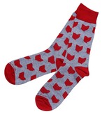 Barrel Down South Grey and Red Ohio Socks