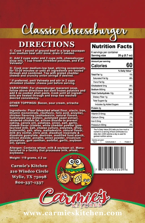 Carmie's Kitchen Classic Cheeseburger Soup Mix