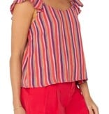 Liverpool Los Angeles flutter sleeve woven top w ties