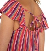 Liverpool Los Angeles flutter sleeve woven top w ties