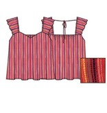 Liverpool Los Angeles flutter sleeve woven top w ties