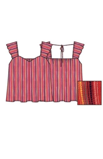 Liverpool Los Angeles flutter sleeve woven top w ties